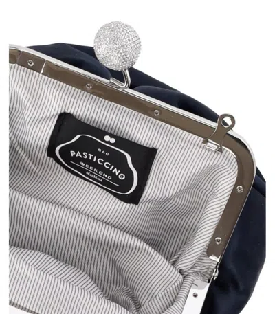 Weekend Max Mara Pasticcino Emmy Small Navy Blue Clutch Bag In Blue