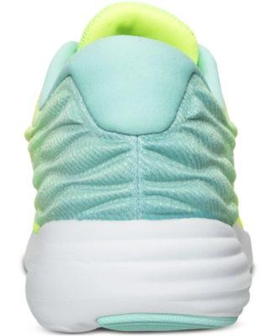Shop Nike Women's Lunarstelos Running Sneakers From Finish Line In Volt/white-hyper Turq-cle