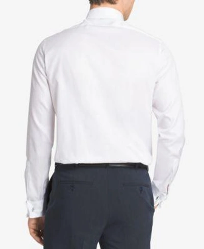 Shop Calvin Klein Steel Men's Slim-fit Non-iron Performance Solid French Cuff Dress Shirt In White