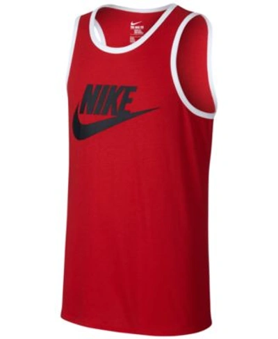Nike 'ace Sportswear Logo' Graphic Tank In University Red