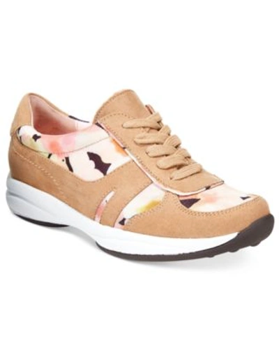 Taryn Rose Arvella Suede & Textile Lace-up Sneakers In Blossom