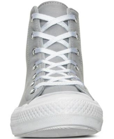 Shop Converse Women&#039;s Gemma Hi High-top Casual Sneakers From Finish Line In Dolphin/mouse/white