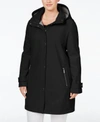 CALVIN KLEIN Calvin Klein Plus Size Hooded 4-Way Stretch Softshell Raincoat 