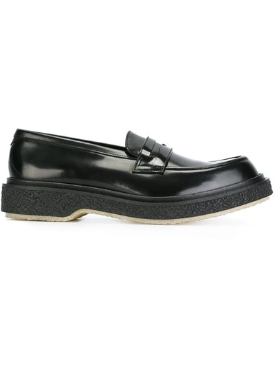 Adieu Chunky Sole Penny Loafers In Black