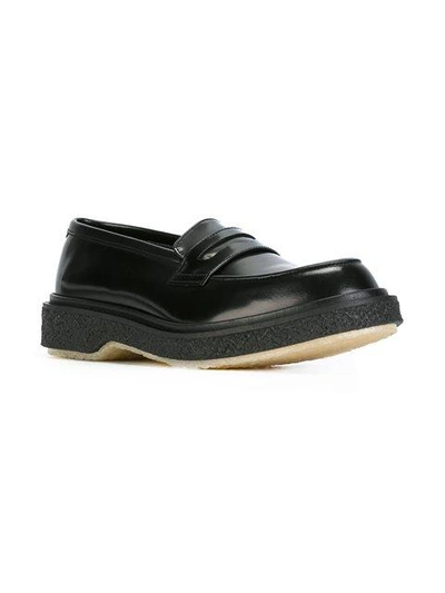 Shop Adieu Chunky Sole Penny Loafers In Black