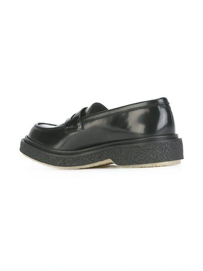 Shop Adieu Chunky Sole Penny Loafers In Black