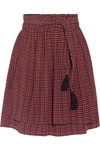 APIECE APART Baja printed pleated silk-crepon mini skirt