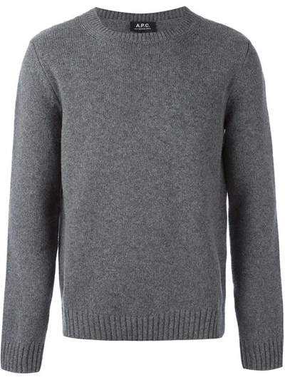 Apc Pull Salford Speckled Crewneck Sweater In Anthracite Chine