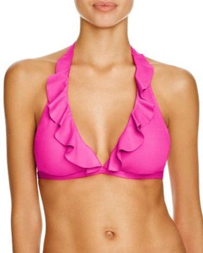 Polo Ralph Lauren Ruffled Halter Bikini Top In Pink
