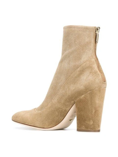 Shop Sergio Rossi Sock-style Zipped Boots In Neutrals