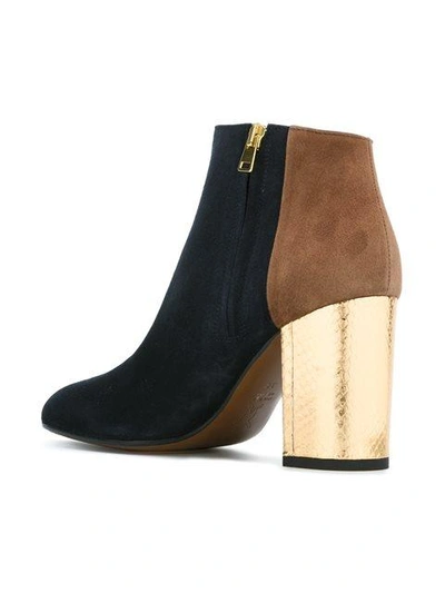 Shop Marni Contrasting Heel Ankle Boots In Blue