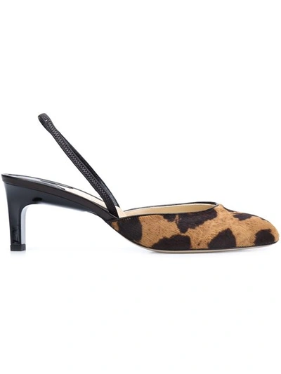 Paul Andrew Celestine Leopard-print Calf Hair Slingback Pumps