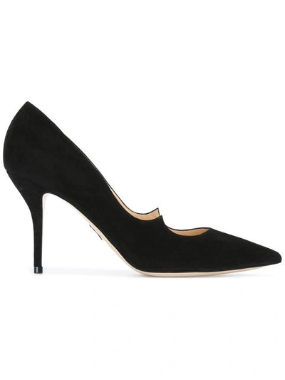 Paul Andrew Kimura Suede Point Toe Pumps In Black