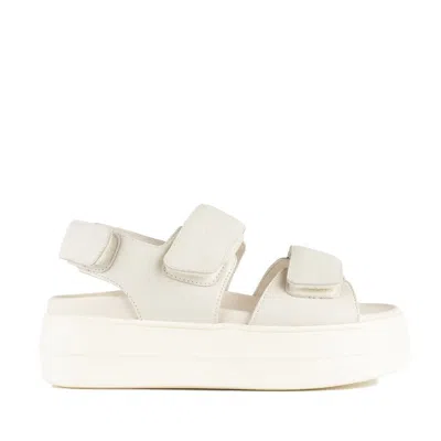 Hogan Round-headed Flat Sandals In White