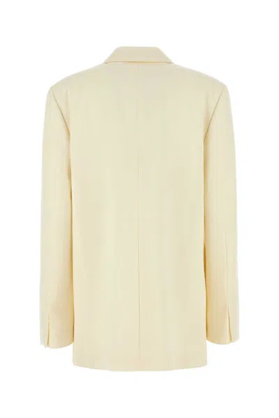 Jil Sander Double-breasted Long-sleeved Jacket In Yellow