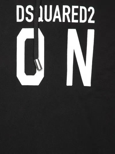 Dsquared2 Icon Logo Black Sweatshirt With Classic Hood In Black