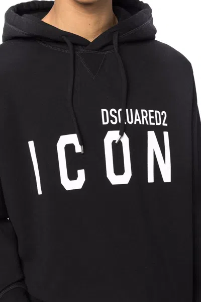 Dsquared2 Icon Logo Black Sweatshirt With Classic Hood In Black
