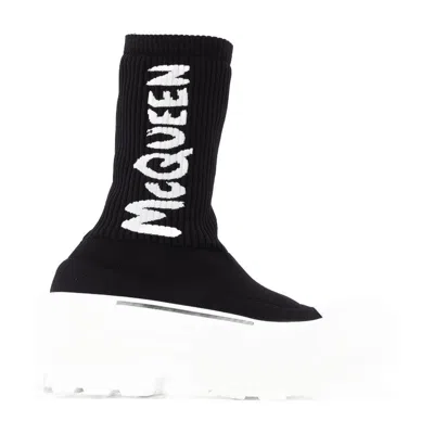 Alexander Mcqueen Tread Slick Graffiti Pull-on Boot Sneakers In Multicolor