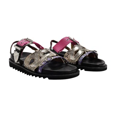 Toga Pulla Aj 1018 Multiple Straps Slingback Sandals In Black