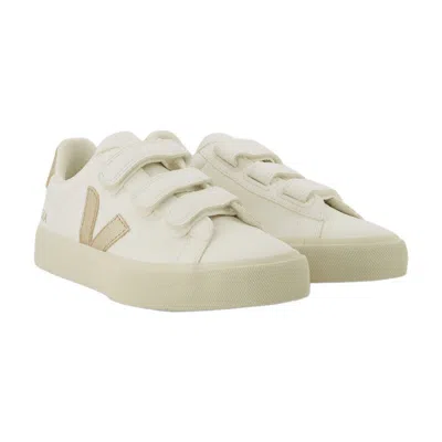 Veja Recife' Chromefree Leather Velcro Sneakers In White