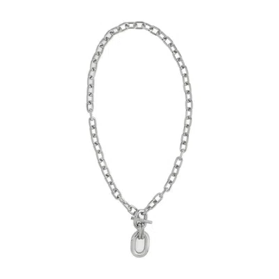 Rabanne Xl Link Necklace In Silver Aluminium In Silver
