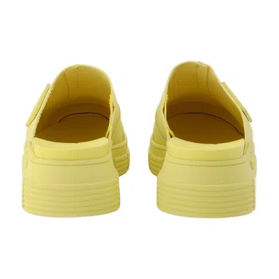 Ganni Yellow Recycled Rubber Retro Mules In Yellow