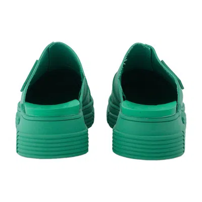 Ganni Recycled Rubber Retro Mules In Green