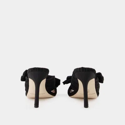 Loeffler Randall Claudia Pleated Skinny Heel Mule In Black In Black