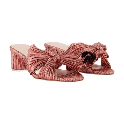 Loeffler Randall 50mm Metallic-effect Plissé Sandals In Pink