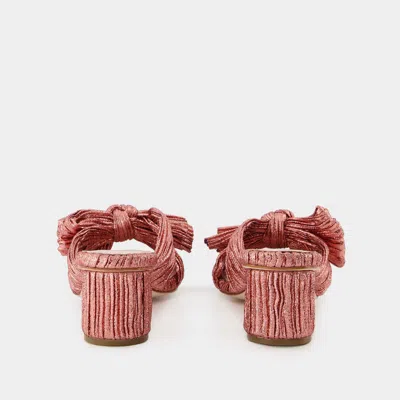 Loeffler Randall 50mm Metallic-effect Plissé Sandals In Pink