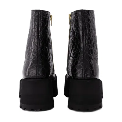 Marni Stiefeletten Mit Reissverschluss Aus Schwarzem Leder In Black