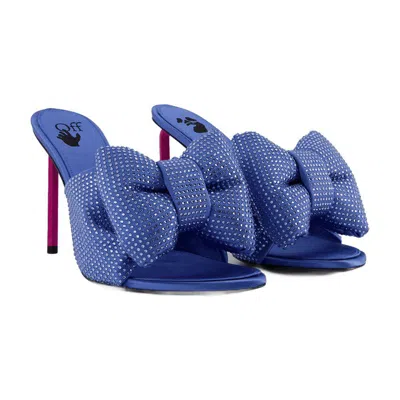 Off-white Sandales Allen Bow Strass Pop En Bleu/rose In Blue