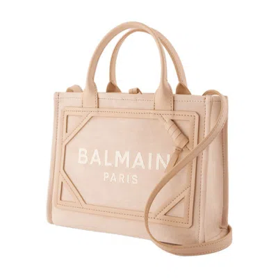 Balmain Small B-army Shopper Bag In Pink Suede In Pink