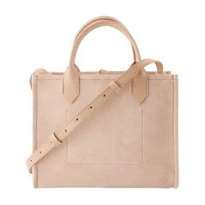 Balmain Small B-army Shopper Bag In Pink Suede In Pink