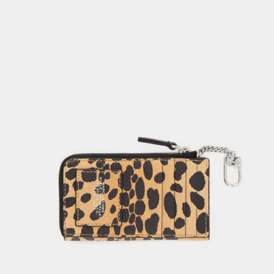 Marc Jacobs The Top Zip Wallet - Leather - Leopard In Black