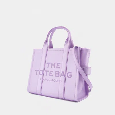 Marc Jacobs The Leather Medium Tote Bag In Purple