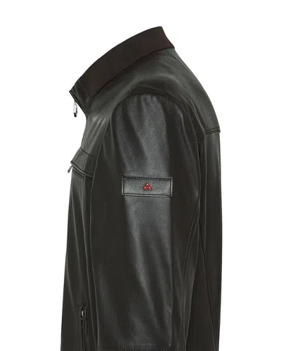 Peuterey Brown Leather Jacket In Brown