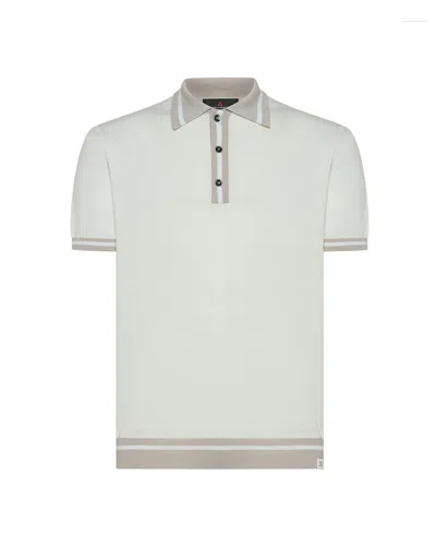 Peuterey Polo In Tricot Bianca In Gray