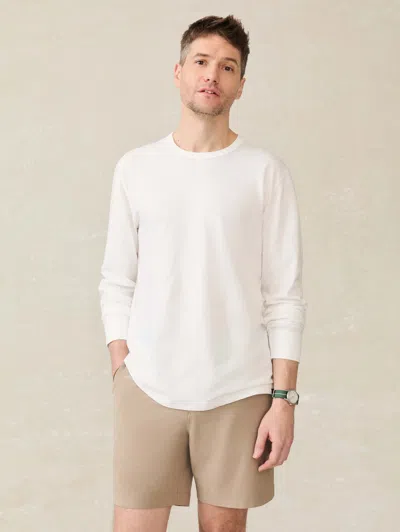 Faherty Long-sleeve Sunwashed T-shirt In White