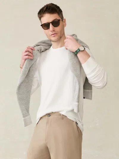 Faherty Long-sleeve Sunwashed T-shirt In White