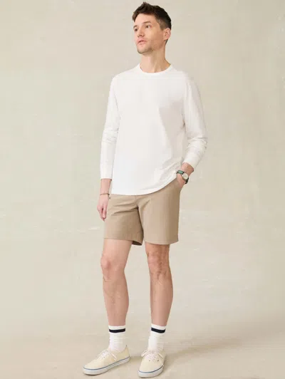 Faherty Long-sleeve Sunwashed T-shirt In White