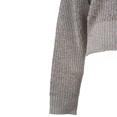 Dondup Silver Viscose Crewneck Sweater In Silver
