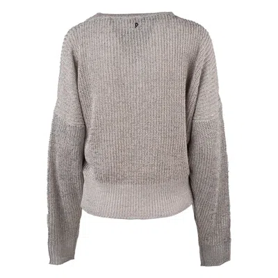 Dondup Silver Viscose Crewneck Sweater In Silver