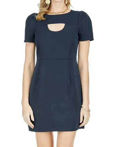 Jade Short Sleeve Keyhole Dress In Midnight In Multi