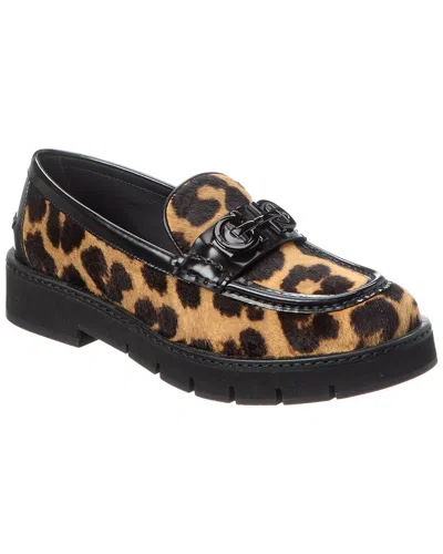Ferragamo Ofelia Leopard Print Loafers In Brown