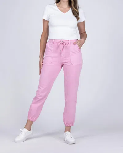 JUDY BLUE THE JOSIE HIGH-RISE GARMENT DYED DENIM JOGGER IN PINK 