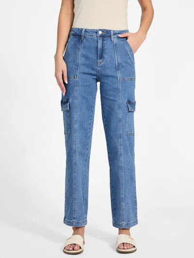 Guess Factory Natalie High-rise Cargo Jeans In Multi