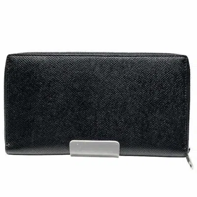 Pre-owned Balenciaga Black Leather Long Wallet (bi-fold) ()