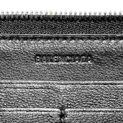 Pre-owned Balenciaga Black Leather Long Wallet (bi-fold) ()