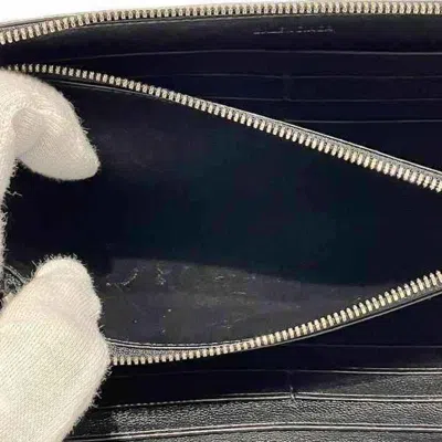 Pre-owned Balenciaga Black Leather Long Wallet (bi-fold) ()